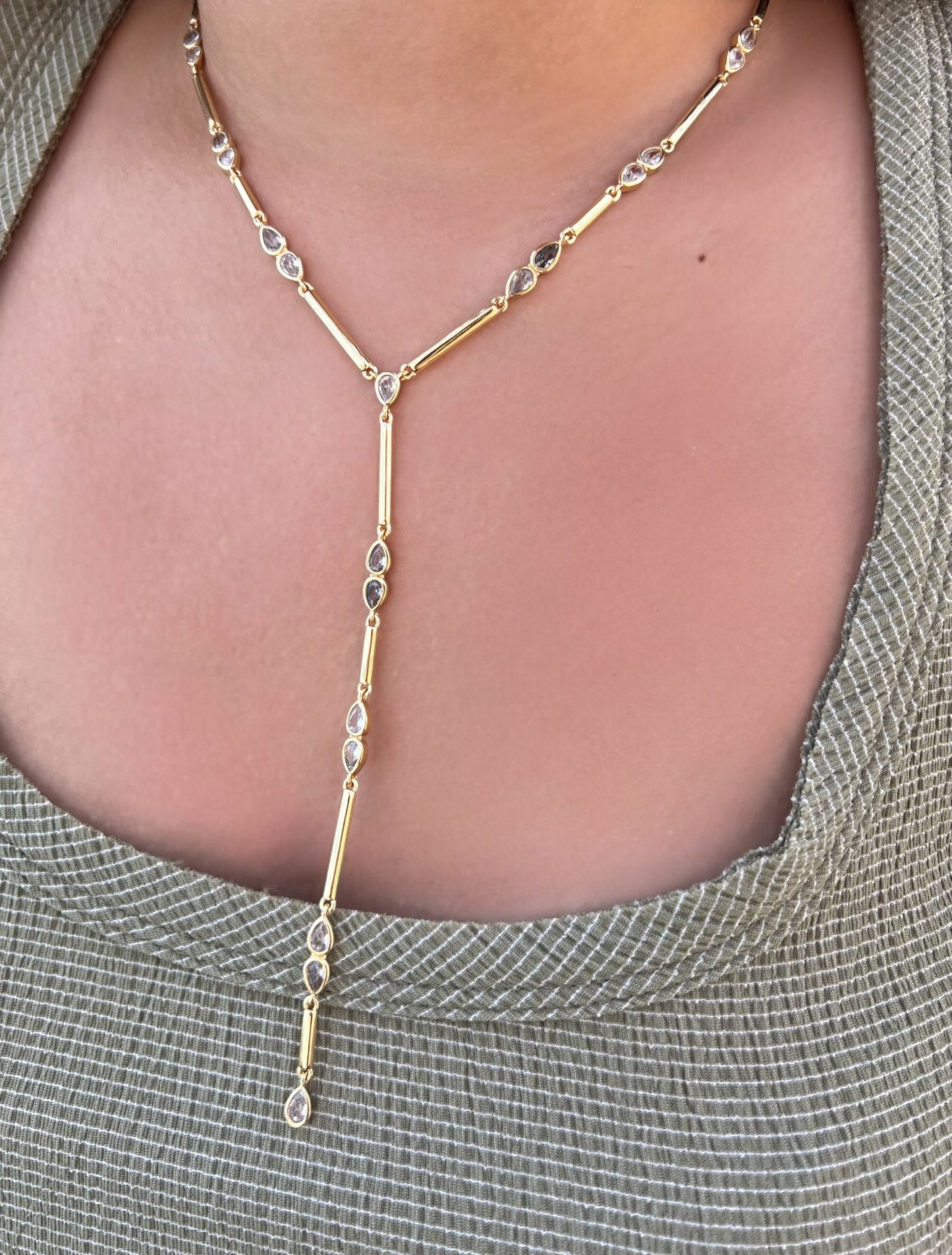 Drop Studded Necklace