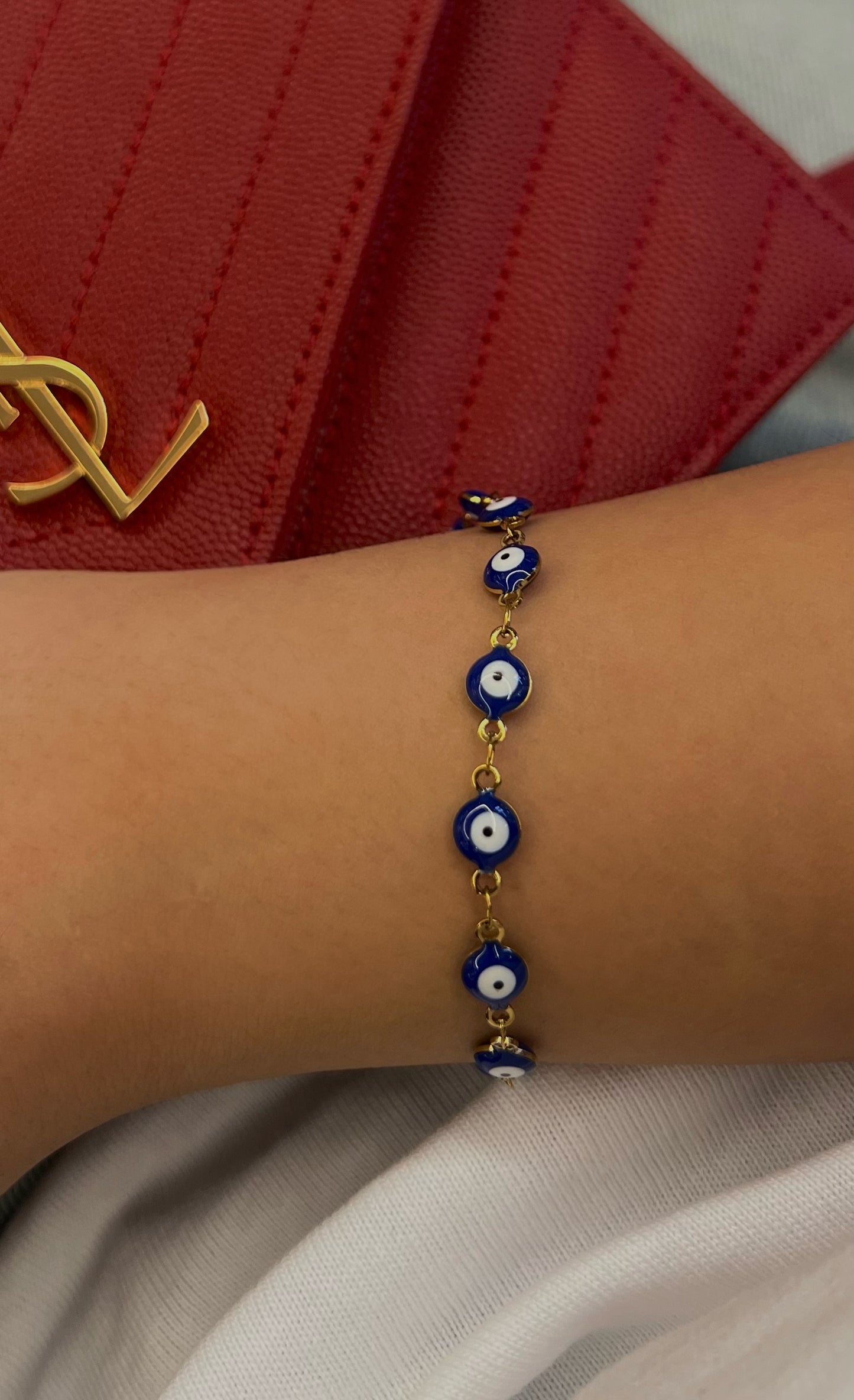 Blue evil eye bracelet